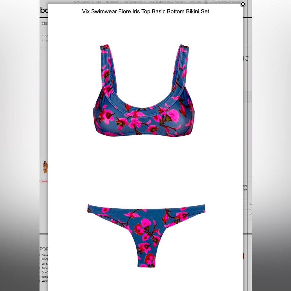 VIX SWIMWEAR FIORE IRIS TOP BASIC BOTTOM BIKINI SET